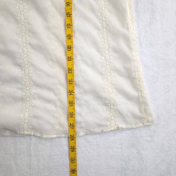 Old Navy Fairy Delicate Romantic Sheer Top Women's XXL Ivory Embroidered - Picture 7 of 8